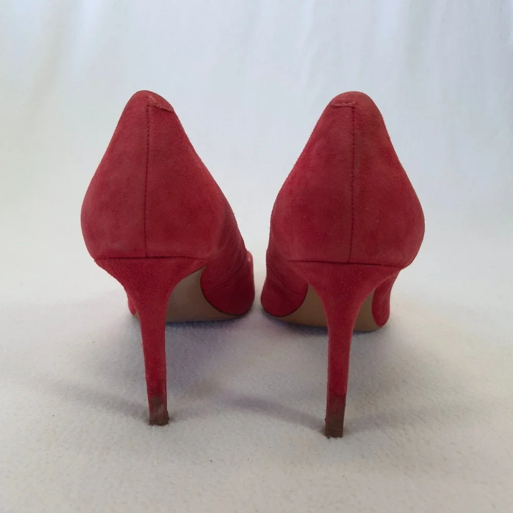 Banana Republic Red Suede Pointed Toe Stiletto Pumps Heels Womens 9